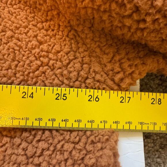 Aerie Women's Full Zip Hooded Sherpa Fleece Jacket Hoodie Large Orange Cozy - Picture 7 of 9